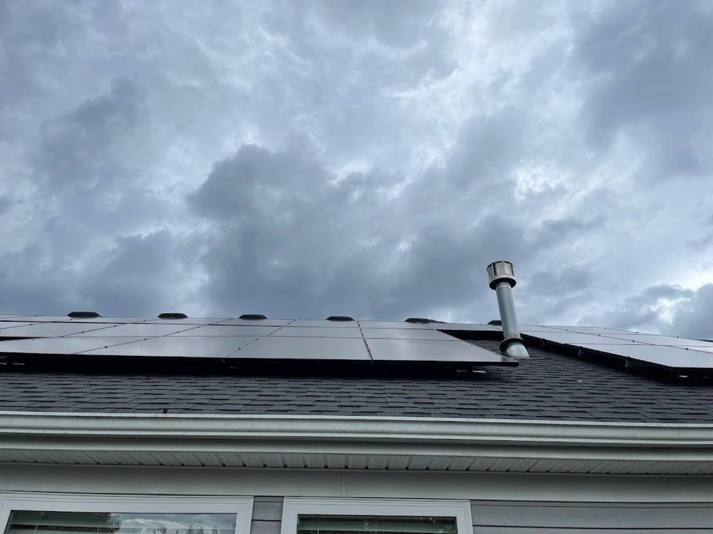 Completed residential solar panel installation